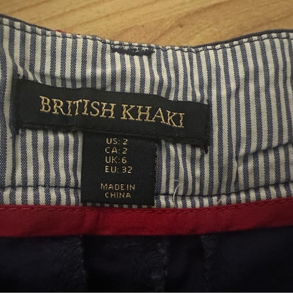 Navy British Khaki Shorts with Lobsters Embroidered - Picture 2 of 3